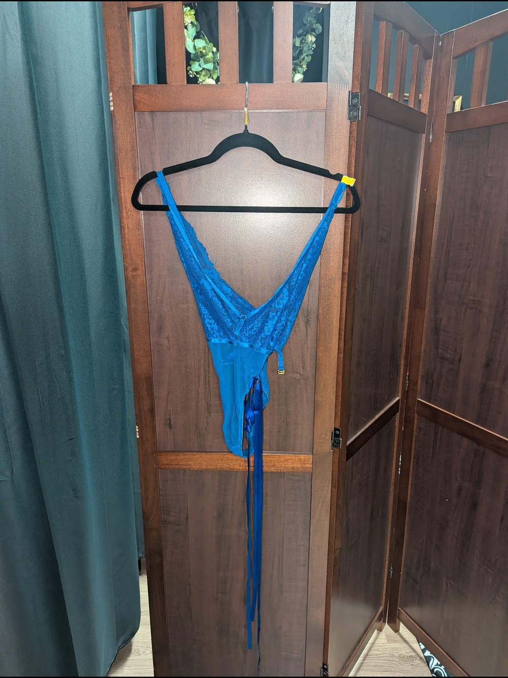 Yandy Royal Blue Lace Plunge Teddy Bodysuit